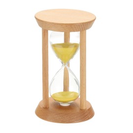 PATIKIL 25 Minutes Sand Timer, 1 Pcs Wooden Sand Watch High Glass Sandglass Timer for Living Room Home Office Restaurant Decoration, Yellow