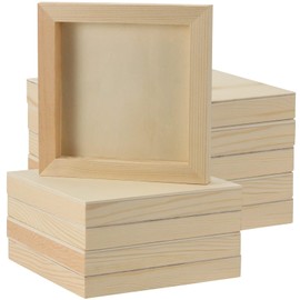 ZOENHOU 10 PCS 8 x 8 Inch Wood Canvas Boards, Unfinished Square Wood Canvas, Cradled Wood Panels for Painting, Pouring Art, Crafts