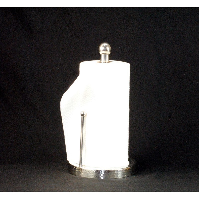 3SCompany Hammered Shiny Stainless Steel Paper Towel Holder 7 3/4"