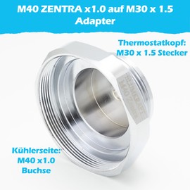 BLUMKRAFT Radiator Adapter Compatible with M40 x1.0 Zentra (Prototype) to M30 x 1.5 for Thermostat/Thermostat Head M30 x 1.5 Male