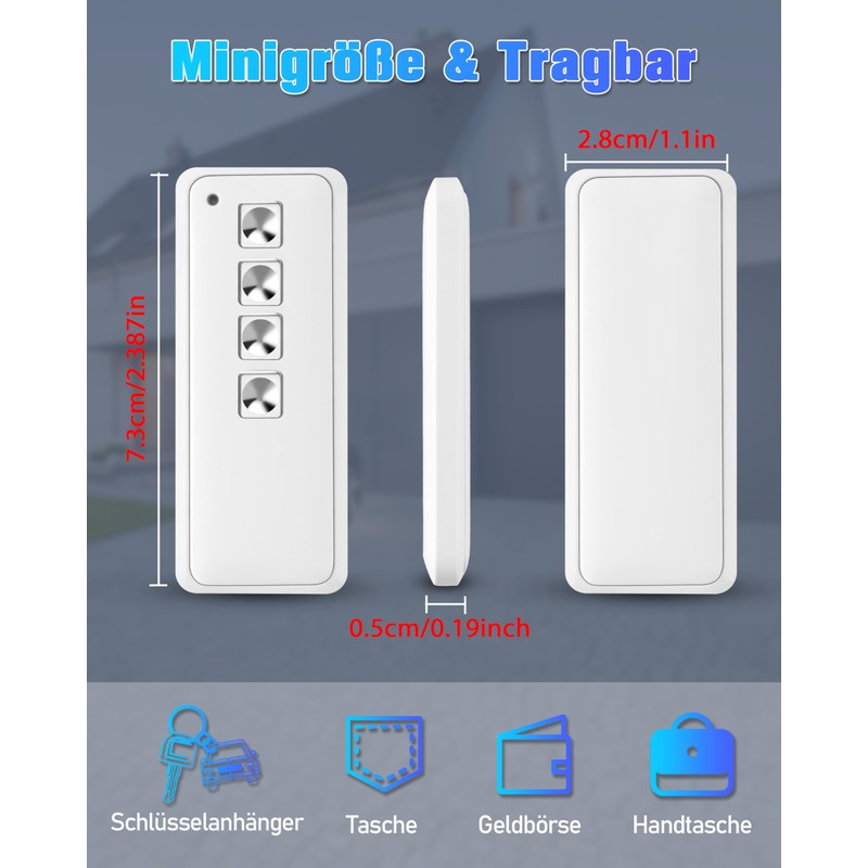 Selridasia 433Mhz Garage Door Opener Remote Control Replacement for Novotron