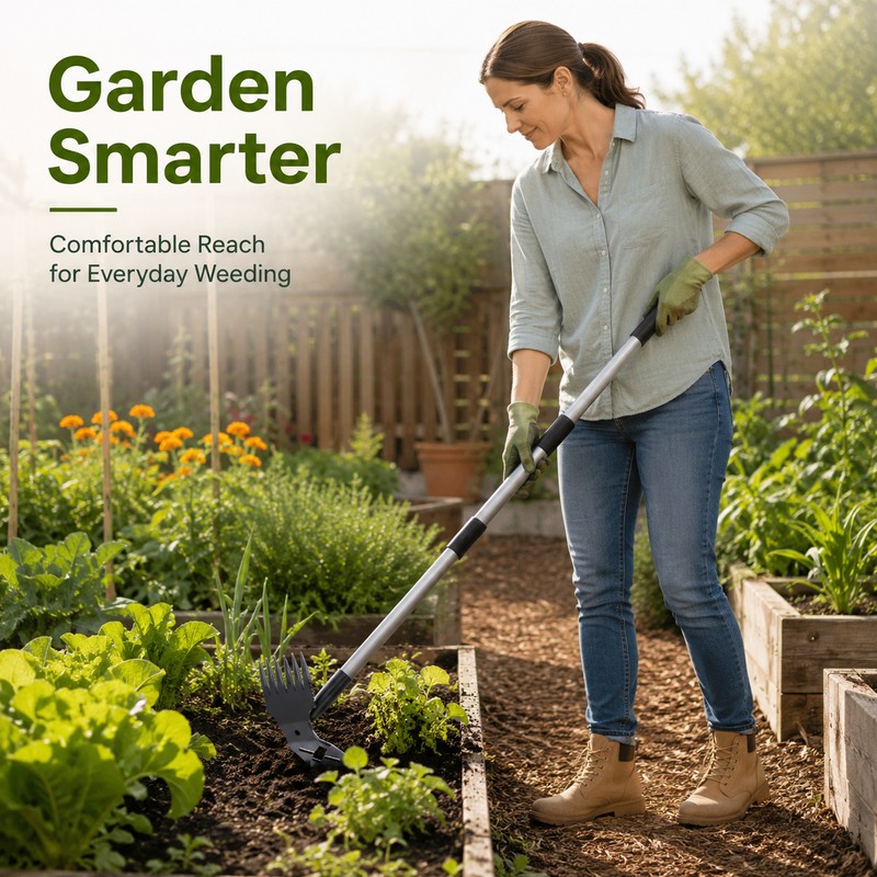 Multi-Use Garden Hoe Rake for Soil Loosening – Carbon Steel