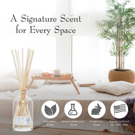 Barr-Co. Original Scent Reed Diffuser Kit, Tranquil Milky Scent with Oat, Vanilla & Vetiver, Reed Diffuser for Home, Long Lasting Aroma Diffuser, Refillable, 8 fl oz