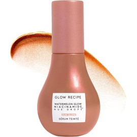 Hue Drops Face Serum Glow Bronzing Drops + Tinted Serum para iluminar e hidratar la piel. Prebase de maquillaje y iluminador para difuminar los poros y lograr un tono de piel uniforme y luminoso.