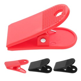 TOPBATHY Set di 4 clip di sicurezza universali per tappeti da corsa pinze a molla in plastica, colore: nero e rosso, accessori di ricambio per chiave di arresto di emergenza serraggio-cavo per