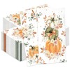 80 Pcs Boho Fall Pumpkin Paper Napkins Watercolor Floral Napkins