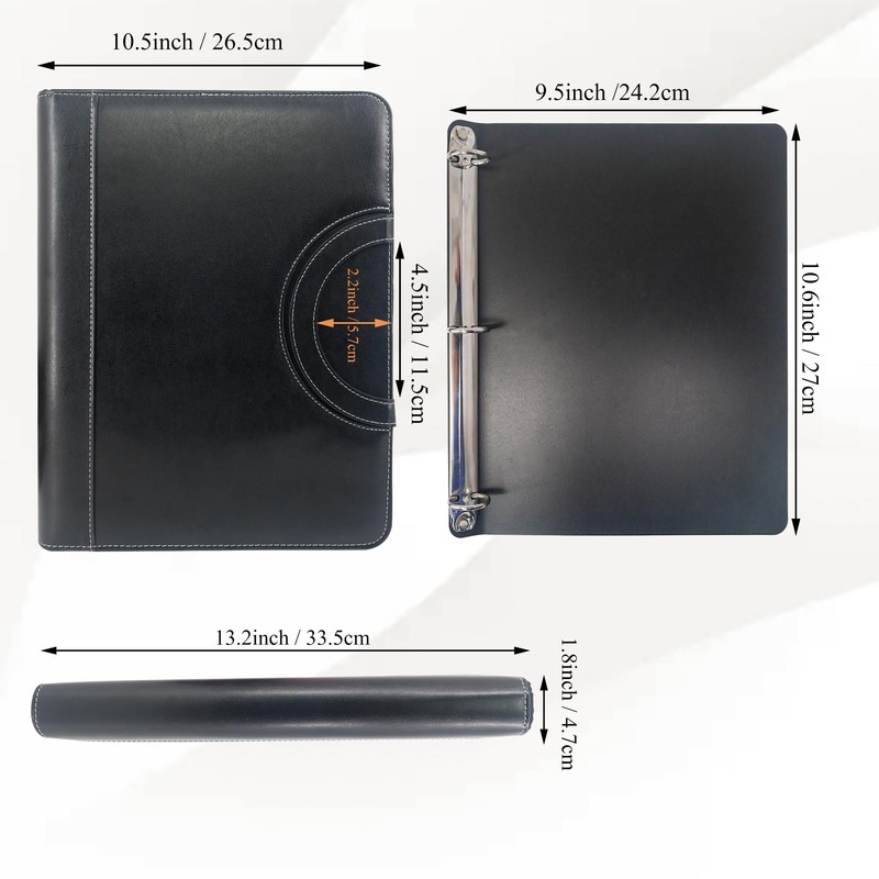 GraduationMall Portfolio with Zip and Handles, Faux Leather Writing Case