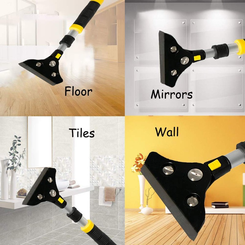 POLUTS Paint Scraper Long Heavy Duty Wallpaper Removal Tool Adjustable
