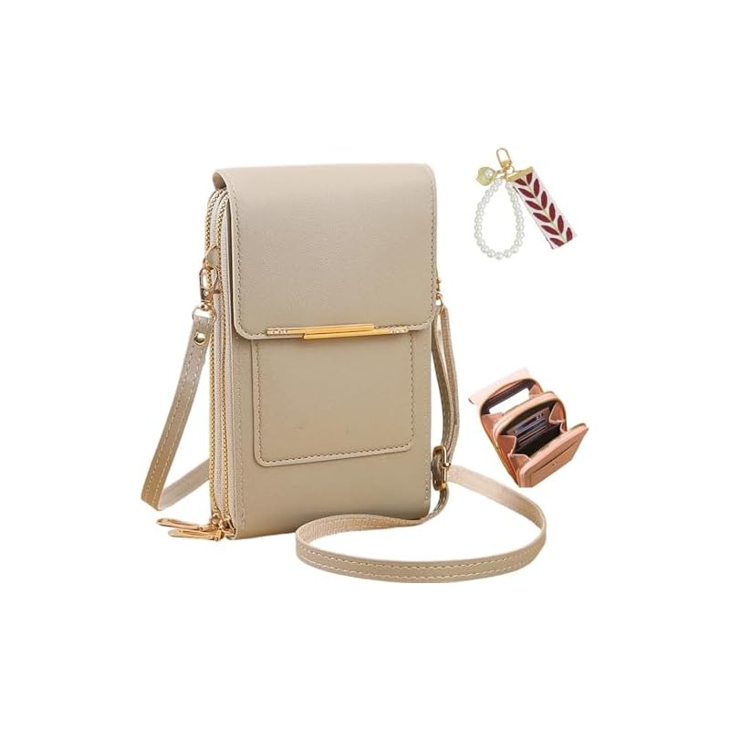 Anti Theft Leather Bag, Touchscreen Phone Crossbody Bag for Women,