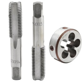 Vkinman M14 X 1.5mm Metric Tap and Die Set, High-Speed Steel Tapping Tool for Screw Bolt Thread Repair, Right Hand Round Thread Die