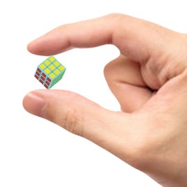 Grekelyrun Mini Speed Cube - Smallest 3x3 Cube Pocket Size 1cm/0.4inches, Problem-Solving Brain Teaser, Color-Matching Puzzle, Fidget Toy & Sensory Puzzle, Easter Basket Stuffers, for Ages 6 & Up
