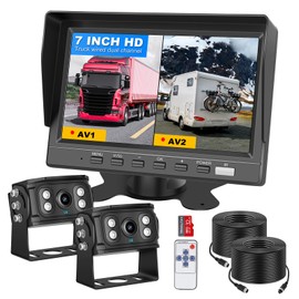 SZHSTECS Truck Reverse Camera 7 Inch 4K Display Screen Voice Control System IP68 Infrared Night Vision Wide Angle Reverse Camera Suitable Vehicles Buses Trailers RV Trucks Campers Tractors (12-24V)