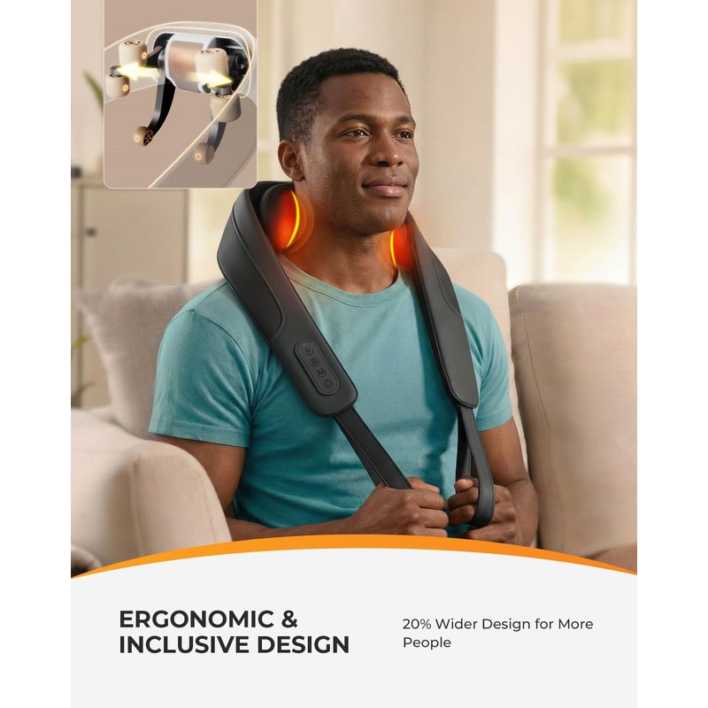 FSA Eligible Cordless Neck Massager with Heat and Remote Control