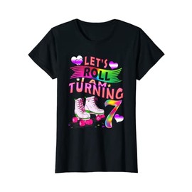 Let's Roll I Am Turning 7 Roller Skate 7th Birthday Rolling T-Shirt