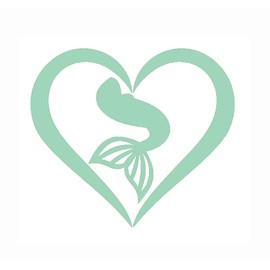 Custom Mermaid Tail Vinyl Decal - Beach Bumper Sticker, for Tumblers, Laptops, Car Windows - Mermaid Tail Ocean Heart Design