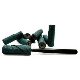 Pro-Graad 1/2” Diameter x 1-1/2” Length x 1/8” Pilot Hole 60 Grit Zirconia Straight/Untapered Cartridge Roll, 10 Pack, Includes 1x CR-9 Mandrel