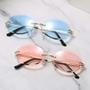 LASPOR Retro Oval Sunglasses for Women Men Fashion Vintage Gold