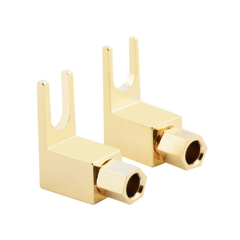 Mugetech 4 pcs Banana to Spade Adapter Plug,Speaker Spade Terminals