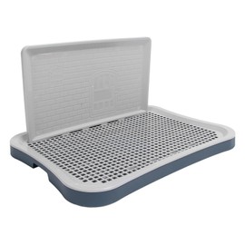 Dog Potty Toilet, Indoor Dog Potty with Removable Splash Wall, Puppy Mesh Training Toilet, Portable Pee Pad Holder Pet Training Tray for Medium and Small Dogs (Navy Blue)