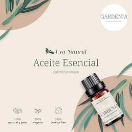 Uva Natural - Aceite Esencial de Gardenia 100% Natural 10 ml | Aromaterapia, uso en difusor, masajes relajantes, grado terapéutico, ideal para crear ambientes de bienestar y relajación.