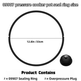 （2Pack）09907 Pressure Cooker Sealing Ring and Overpressure Plugs Fit for Presto In Box Pressure Canner Cooker CA16, CA16H and 21 Qt CA21, CA21H Pressure Cooker