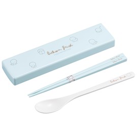 OSK CT-27 Sliding Type, Antibacterial Combination Set, 7.1 inches (18 cm), Chopsticks, Spoon, Mofurinu, For Bento Boxes, Dishwasher Safe