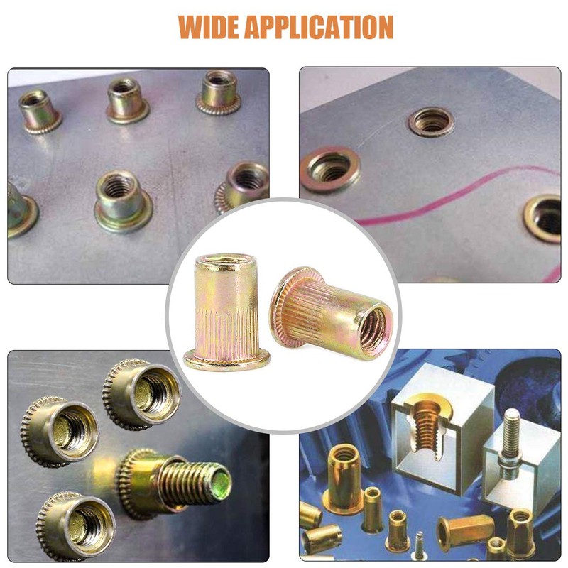 Keadic 100Pcs M8 Rivet Nuts Metric Zinc Plated Rivet Nut