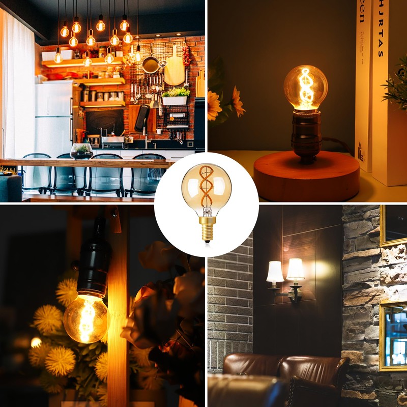 Genixgreen Dimmable LED Candelabra Bulb,Amber E12 LED Bulb Decorative Light