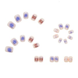 24 Pcs Cute Animal Pattern, Removable Nail Tip, Bear, Heart Pattern, Pink, For Receptions, Parties, After Parties, Entrance Ceremonies, Graduation Ceremonies, Kindergarten Entrance Ceremonies, Adult