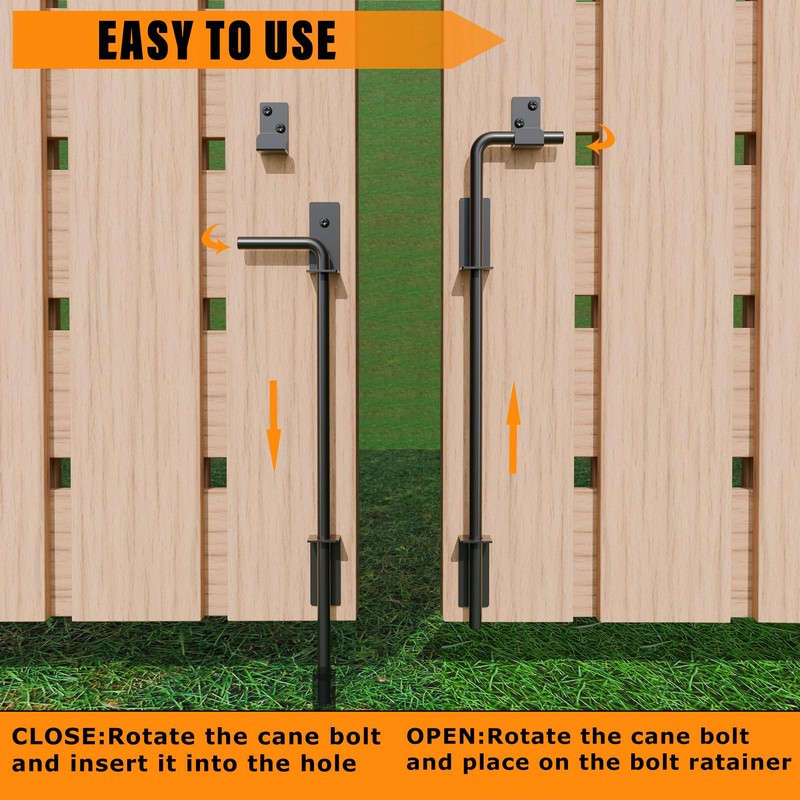 DJSUNPACKING 18" Heavy Duty Cane Bolt Gate Drop Rod with