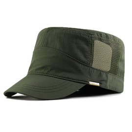 YAMEE Military Cap Unisex Denim, Army Cap Men's Classic Vintage Baseball Cap Women's Cotton, Military Cap Men's Sun Protection, Baseball Cap Adjustable for Men Women, Green