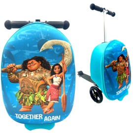 Fast Forward Moana 18" Kid's Ride-On Suitcase - Lightweight Carry-On Foldable Scooter Luggage