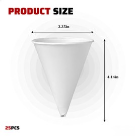 Sandfren 25PCS Disposable Car Paper Funnel, 6oz Vehicle Engine Oil Cone Shaped Vehicle Funnels Dispenser, Foldable Spill Free Automotive Paper Dispenser, Universal for SUV Automobile Truck