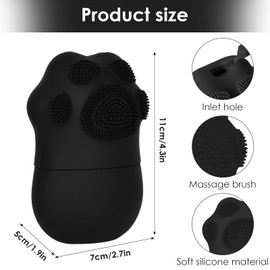 Gesichtseisroller, Augeneis, Gesichtsschönheit, Poren Verkleinern, Falten Straffen, Schwellungen Reduzieren, Hautelastizität Verbessern, Katzenpfotenform Schön Und Praktisch, Silikonmaterial (Schwarz)