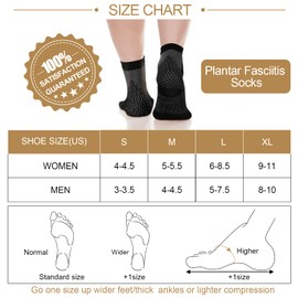 7 pares de calcetines de compresión para pies y talones, para aliviar el dolor de pies y talones, para uso diario con soporte de arco, para hombres y mujeres (talla S, talla M)