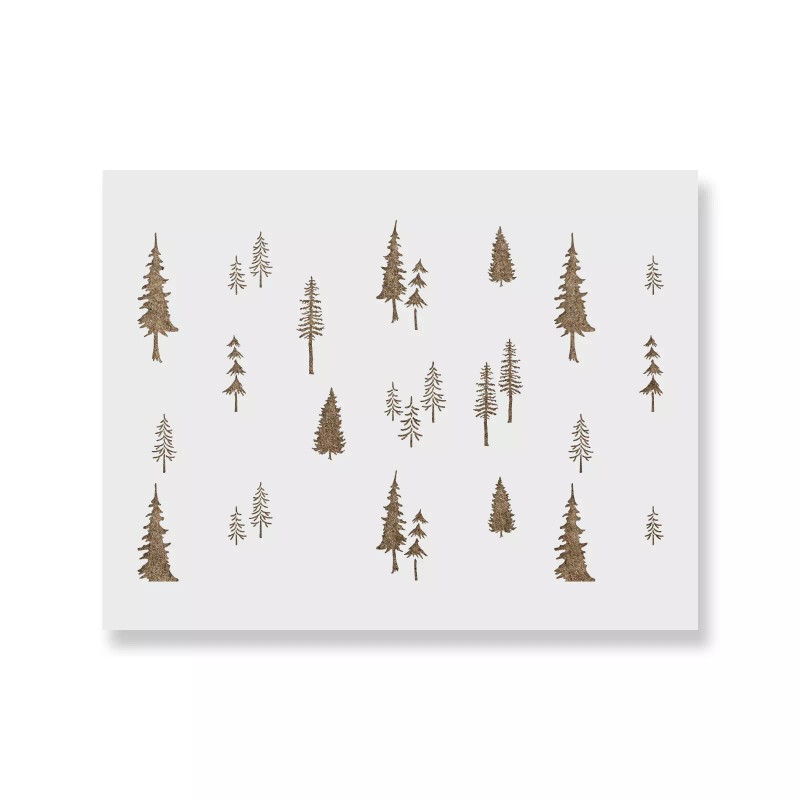 Stencil Revolution Fir Tree Forest Pattern Wall Stencil - Durable