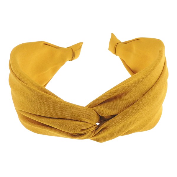 Ladies Wide Top Twist Detail Fabric Covered Headband Alice Band