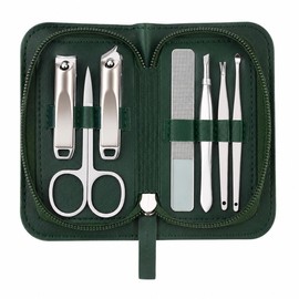 Mulbijeo 7 Manicure Set, Stainless Steel, Nail Set, Pedicure Set, Robust and Durable, Care Accessories, Storage Box with One Click Open and Close, Nail Case for Women