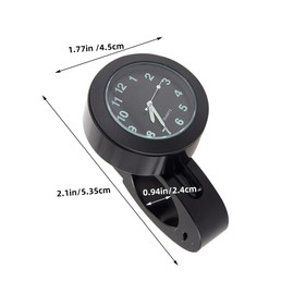 ULTECHNOVO 2pcs Car Clock Bike Clock Motorcycle Accessories for Men Motorcycle Clock Handlebar Motorcycle Watch Handlebar Mounted Clock Handlebar Clock Replacement Aluminum Alloy Black