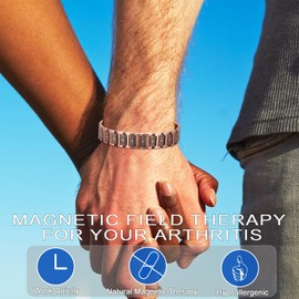 MagVIVACE Cross Jesus Religion Copper Bracelet for Men for Arthritis and Joint, Magnetic Therapy Bracelets with 3500 Gauss Effective Magnets, Men's Healthy Jewelry Gift