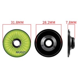 Bicycle Headset Top Cap Stem Cap Cover 1 1/8 Inch Light Headset Cap + Aluminium Screw for Bicycle MTB Road Bike (Kiwi)