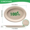 Gezond 100% Compostable Oval Paper Plates 12 Inch 100 Pack