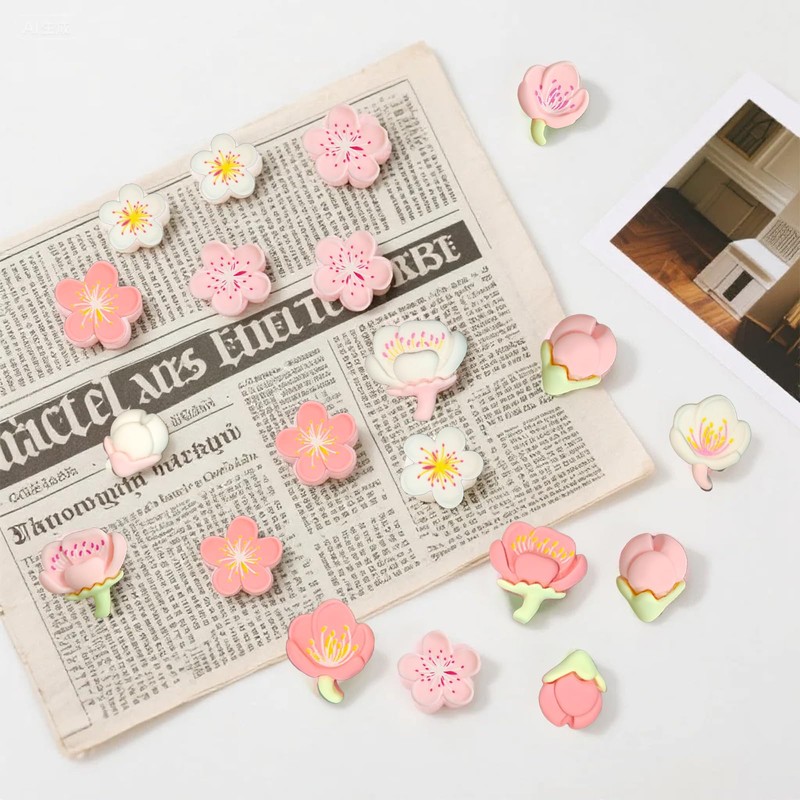 Small 3D Flower Fridge Magnets, 12 Pcs Cute Fridge Magnets