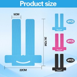 12 Stück Kinesiotapes Knie Vorgeschnitten, Hautfreundlich mit Perfektem Trage-komfort, Kinesiotapes für Knieschmerzen, Baumwolle Knie Tape für Sport & Dauerhafte Unterstützung