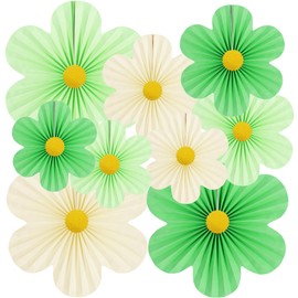 Yuxiou Pastel Party Decorations Paper Flowers Decorations for Wall Classroom Paper Fans Party Decorations Floral Backdrop Flower Wall Decor Pack of 9 Colorfu