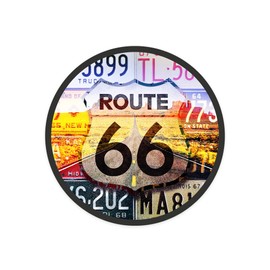 Die Cut Sticker Route 66, License Plates, Highway Road, Contour Vinyl Sticker 3 to 6 inches, (Waterproof Decal for Cars, Water Bottles, Laptops, Coolers), Large