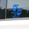 Dreothy 2pcs Footprint Baby on Board Sign Reflective Stickers, High