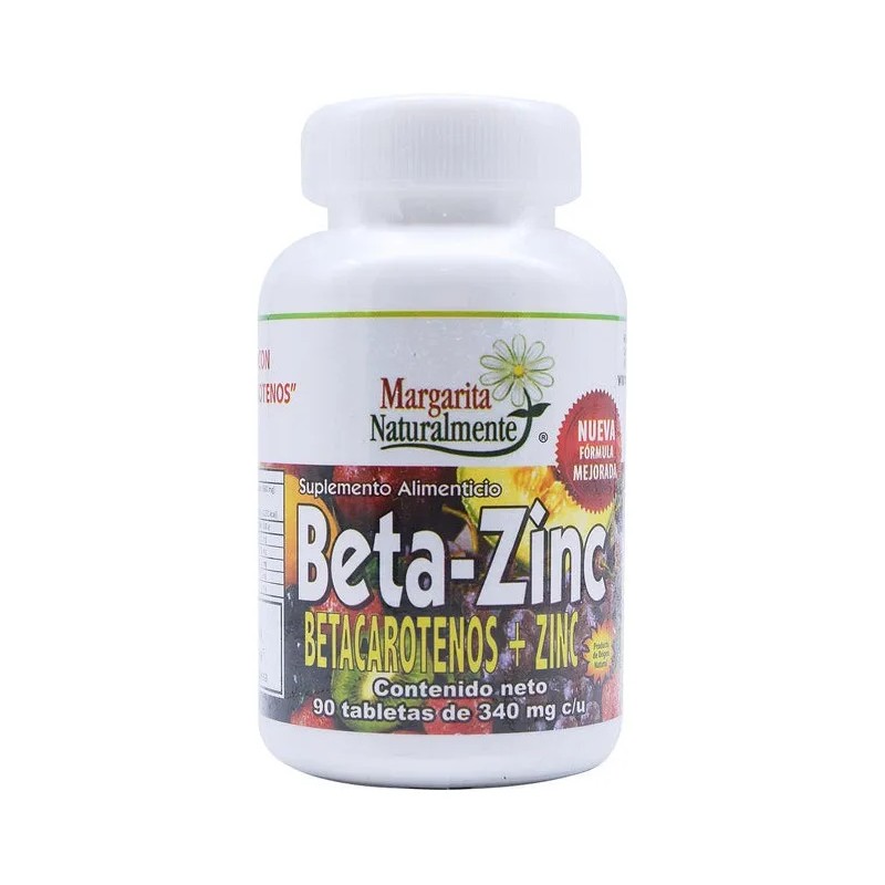 Beta Zinc Betacaroteno 90 Tabletas Margarita Naturalmente