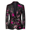 Cloudstyle Mens Embroidery Tux Dress Suit Jacket Formal Print Prom
