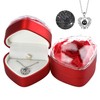 Red Gift Box with Preserved Flowers in Heart Shape, with